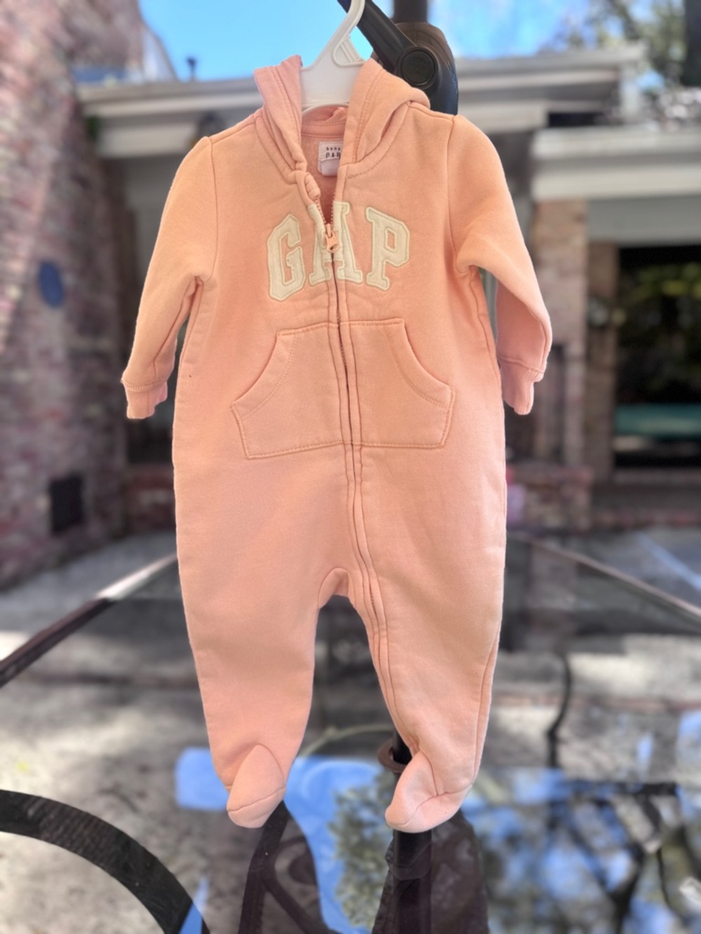 Cozy Baby GAP one-piece with hood, 3-6m